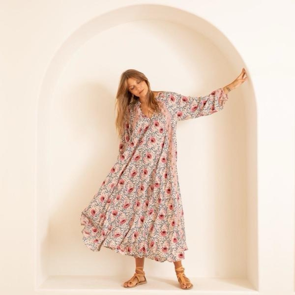 Natalie Martin Fiore Maxi Dress - Vintage Flowers Cream